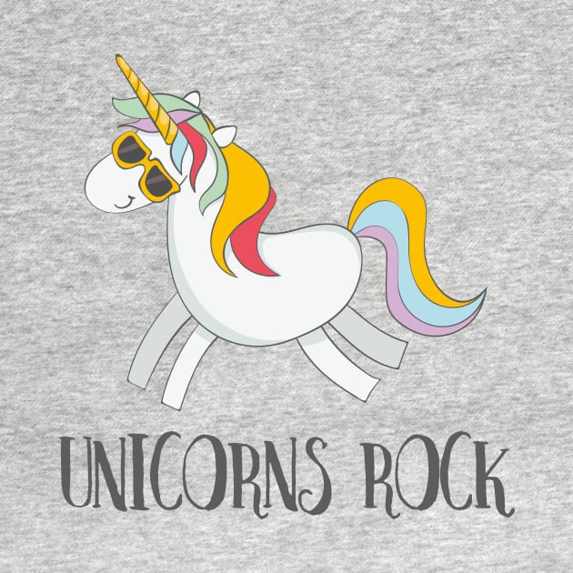 Unicorns Rock! Funny Cute Unicorn Rock by Dreamy Panda Designs